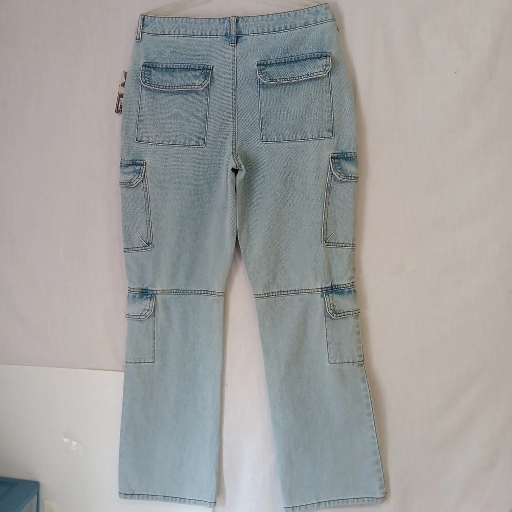 BB Jeans women's cargo pants,straight leg,Low rise,Ligh Blue,sz 9/29, Cotton. - Picture 4 of 17